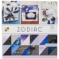 American Crafts -Zodiac Premium Printed Cardstock, 12x12, Paper Crafts Art Supplies Sheets Holographic Foil Double Sided Printed Cardstock Cardstock For Crafts Cardstock For Scrapbooking