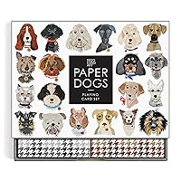 Galison Paper Dogs Playing Card Set - Two Deck Card Set Featuring 50 Dog Cards and 2 Cat Joker Cards, Packaged in a Sturdy Drawer Style Box, Perfect for Family Game Night!