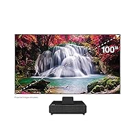 Epson 100” EpiqVision Ultra LS500 Laser Ultra Short Throw Projection TV (100-inch screen included), 4000 lumens, 4K PRO-UHD, HDR, Android TV, HDMI 2.0, built-in speakers, Sports & Streaming - Black