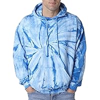 Adult Tie-Dyed Spider Blended Hoodie (Baby Blue) (3X-Large)