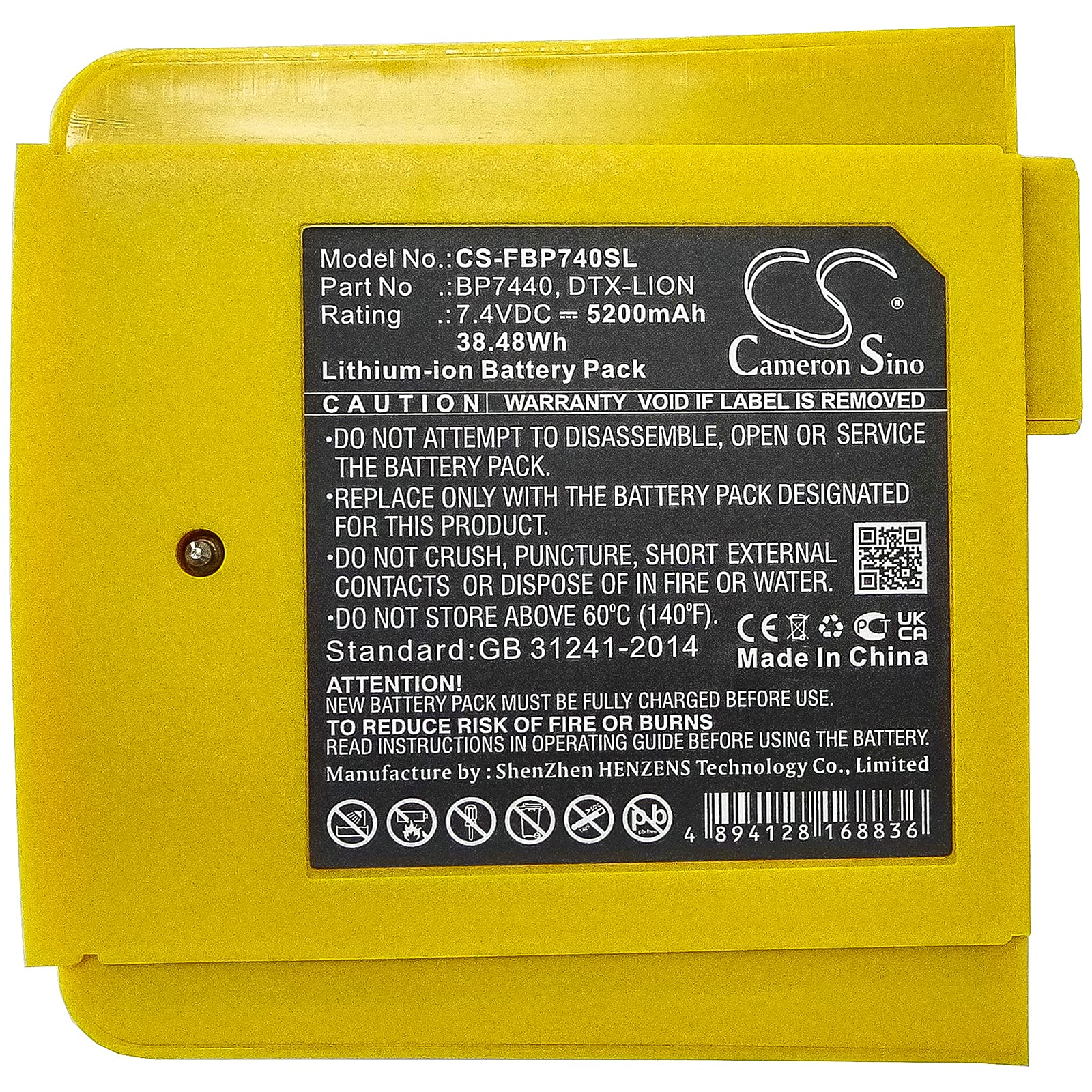 Replacement Battery for DTX-1200-M,DTX-1200-MS,DTX-1800-M,DTX-1800-MS,fits DTX-Lion BP7440