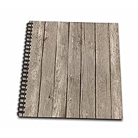 3dRose Rustic Faux Image of Wood-Drawing Book, 8 by 8