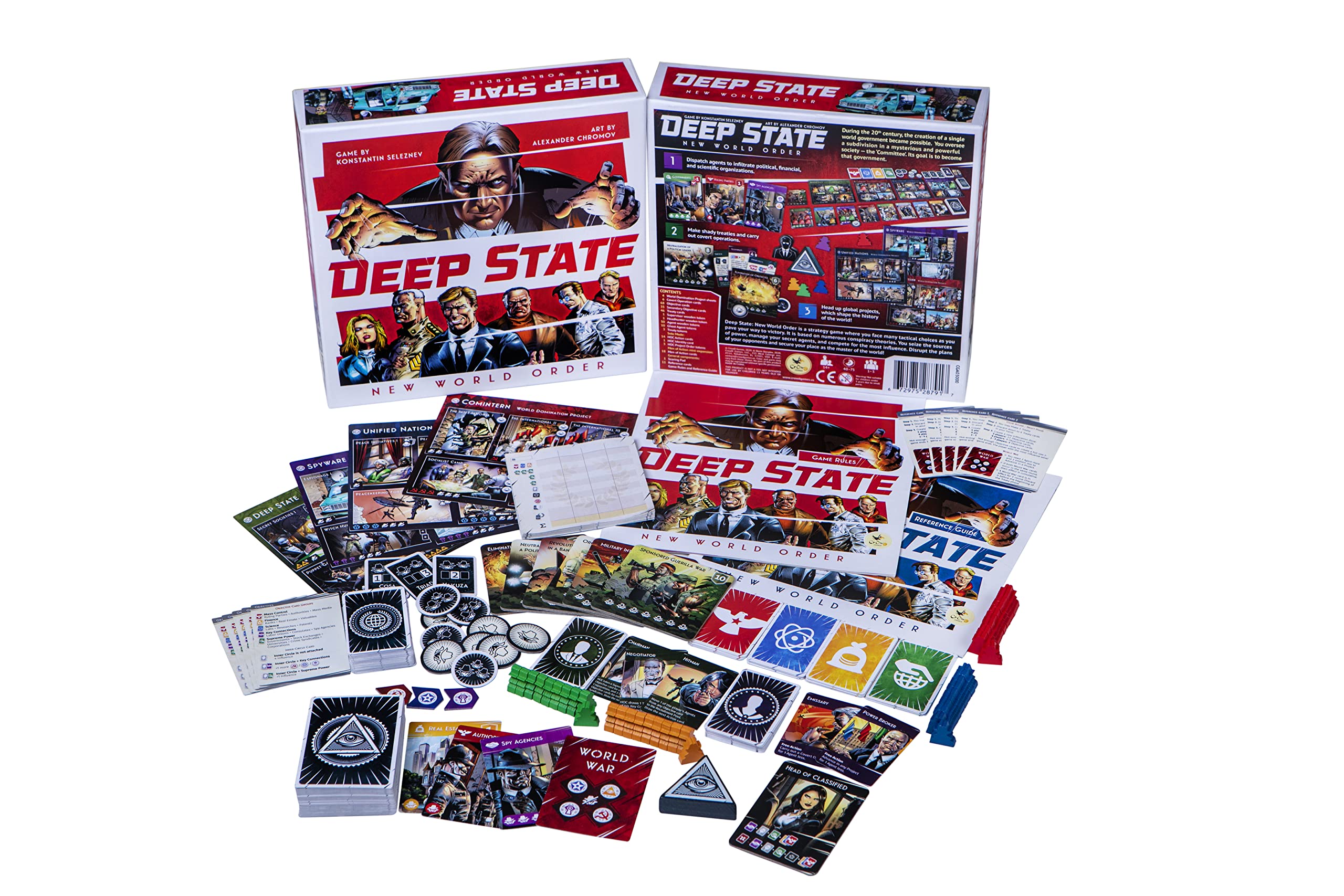 CrowD Games Deep State: New World Order | Strategy Board Game | Ages 14 and up | 1–5 Players | Average Playtime 40–75 Min | Made