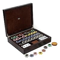 Bello Games Collezioni - Via Monte Napoleone Luxury Poker Set from Italy in a Genuine Leather Printed Lizard Case.