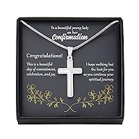 Holy Confirmation Necklace - to A Beautiful - Baptism Jewelry for Christian Faith Cross Girls Women Standard
