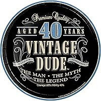 Creative Converting 8 Count Vintage Dude 40th Birthday Round Dessert Plates