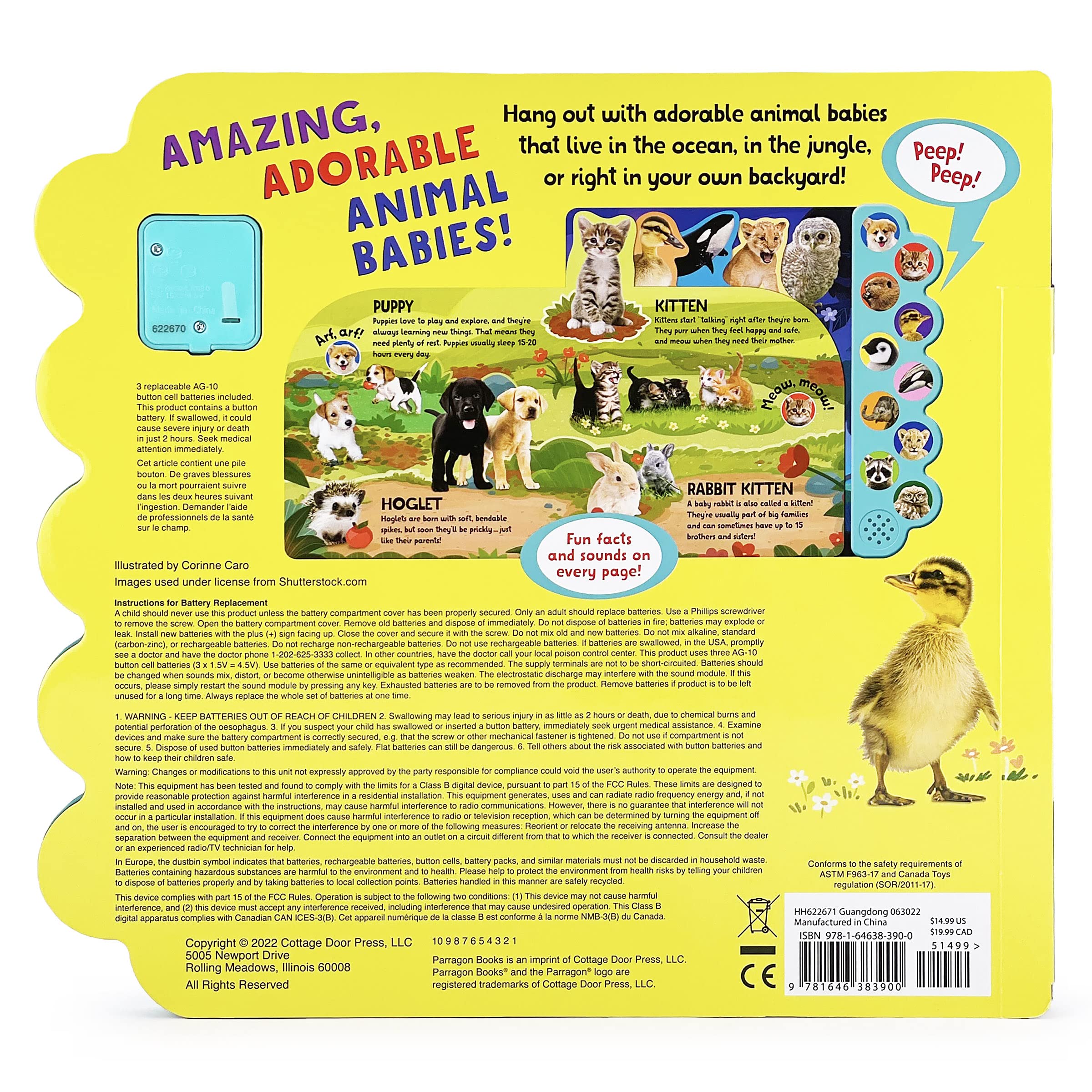 Amazing, Adorable Animal Babies: Listen to Baby Animal Sounds - 10-Button Sound Book for Toddlers and Children