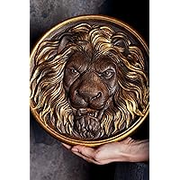 Lion Head Leo Carved Wood furniture appliques Furniture Onlay Wood rosette wood carvings Wall Hanging art