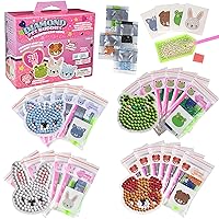 Pet Buddies Diamond Painting Kits (24ct)- Perfect Goodie Bag Party Favors for Kids Birthday Party -Each Includes Animal Gem Craft Activity & Sticker- Kids Multi-Item Party Favor Packs for Boys & Girls