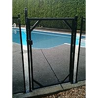 WaterWarden 4’ Pool Gate, Pool Fence Gate - 30” Wide, Self-Closing and Removable Pool Door, Coordinates with 4x12 ft Outdoor Child Safety In-Ground Pool Fencing, Easy DIY Installation,Black