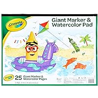 Crayola Giant Marker and Watercolor Pad, Kids Art Supplies, Gift , White includes 1 Pad (25 sheets)