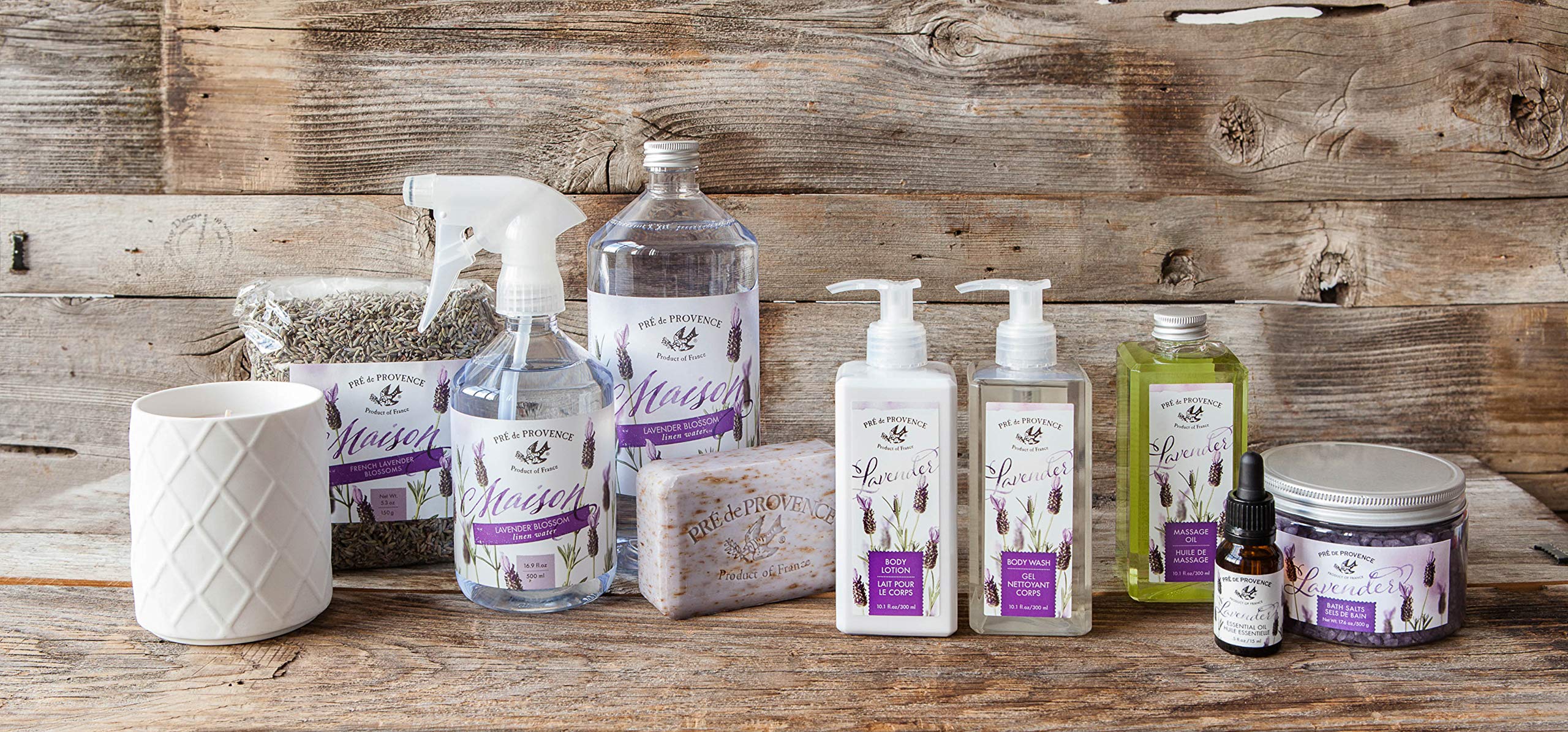 Pre de Provence Maison French Lavender Collection, Soothing & Fresh Scent, Linen Water with Sprayer, 500 ML