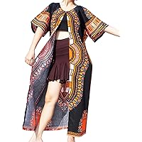 RaanPahMuang Casual Outer Cloak Part Dress Bold Dashiki Ladies Dress Flow Robe