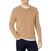 Billy Reid Men's Saddle V Neck Sweater, Camel, XX-Large
