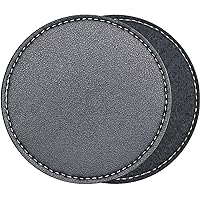 Leather/Felt Absorbent Coasters for Drinks with Holder, Set of 6 Black Coaster, Felt Absorbing, Leather Decorative, Non-Slip, Heat Insulation, Non-Stick, Housewarming Gift, Home Kitchen Room Bar Décor