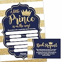 25 Little Prince Baby Shower Invitations, 25 Books For Baby Shower Request Cards, Sprinkle Invite Boy, Bring A Book Instead Of A Card, Baby Shower Invitation Inserts Baby Shower Guest Book Alternative