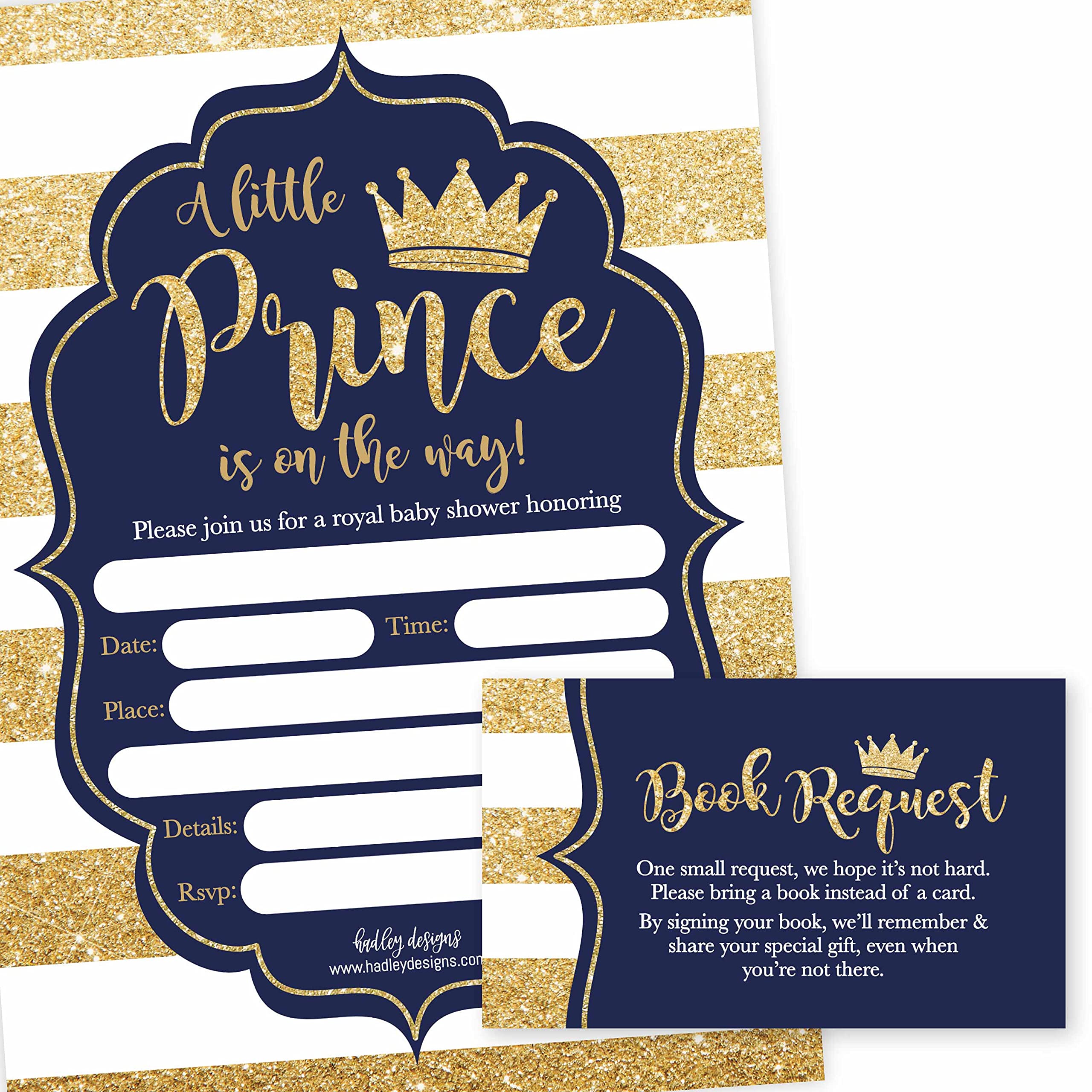 25 Little Prince Baby Shower Invitations, 25 Books For Baby Shower Request Cards, Sprinkle Invite Boy, Bring A Book Instead Of A Card, Baby Shower Invitation Inserts Baby Shower Guest Book Alternative