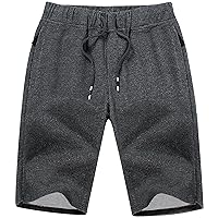 Boisouey Mens Shorts Casual Drawstring Zipper Pockets Elastic Waist