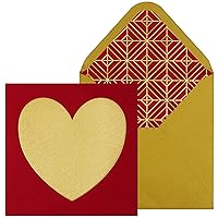Valentine's Day Card, Sandblasted Gold Foil Heart, Includes a Unique Sentiment and Coordinating Envelope (NVD-0059), 6
