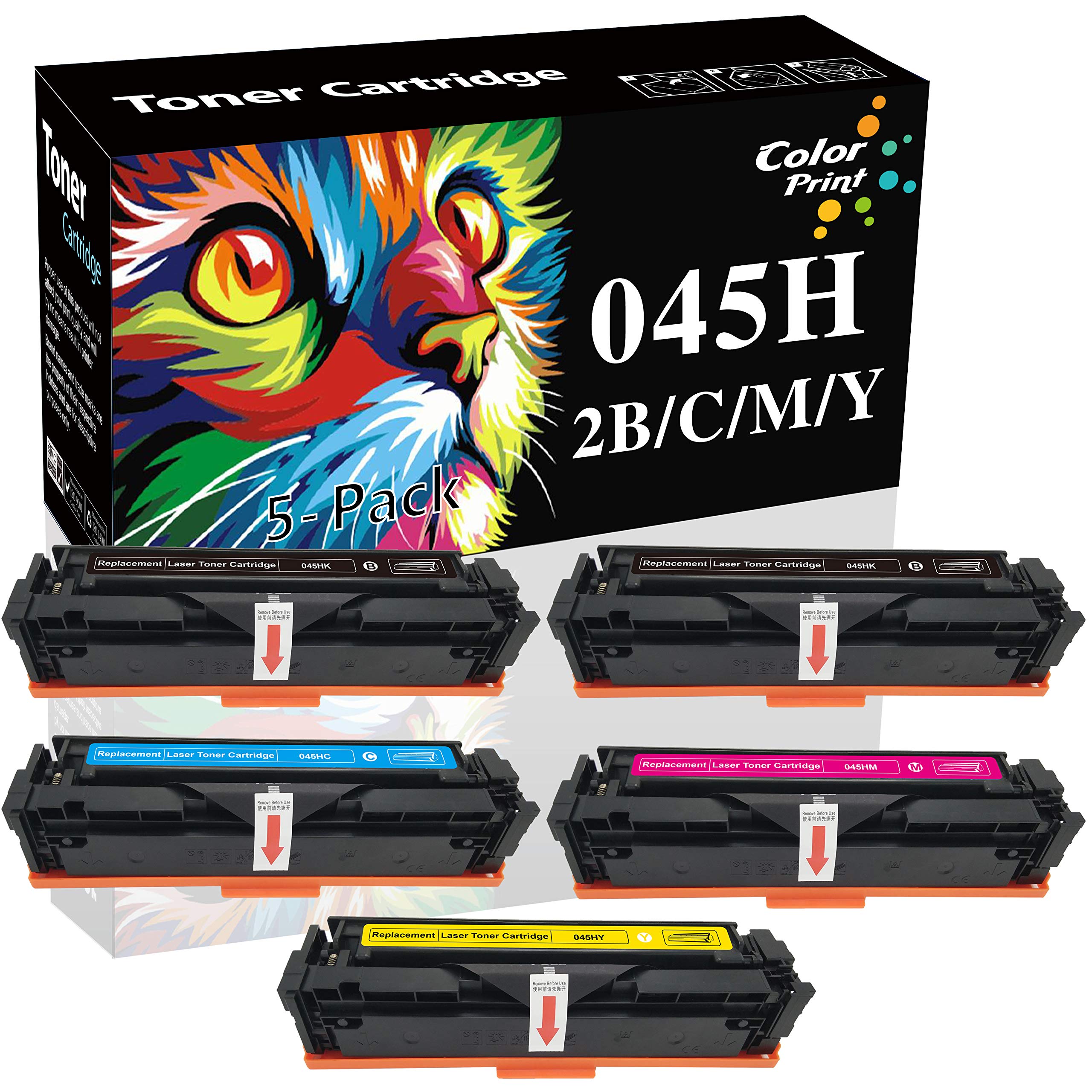 ColorPrint Compatible 045H Toner Cartridges Replacement for CRG-045H CRG045H 045 High Yield CRG-045 Work with Color imageCLASS LBP612CDW MF634CDW M...