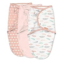 SwaddleMe by Ingenuity Original Swaddle - Size Small/Medium, 0-3 Months, 3-Pack (Coral Days)