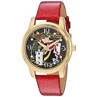 Disney Women's 'Alice in Wonderland' Quartz Metal Watch, Color:Red (Model: W003142)