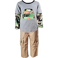 Baby Toddler Little Boys Fall Winter Halloween Thanksgiving Outfits - Tshirt Top & Pants Set