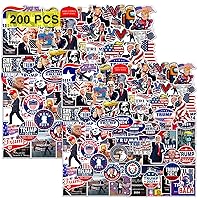Trump 2024 Stickers (200 pcs) Patriotic American Support Sticker Make America Great Again Decor USA Flag Decal Gifts Merch for Laptop Window Luggage Guitar Skateboard