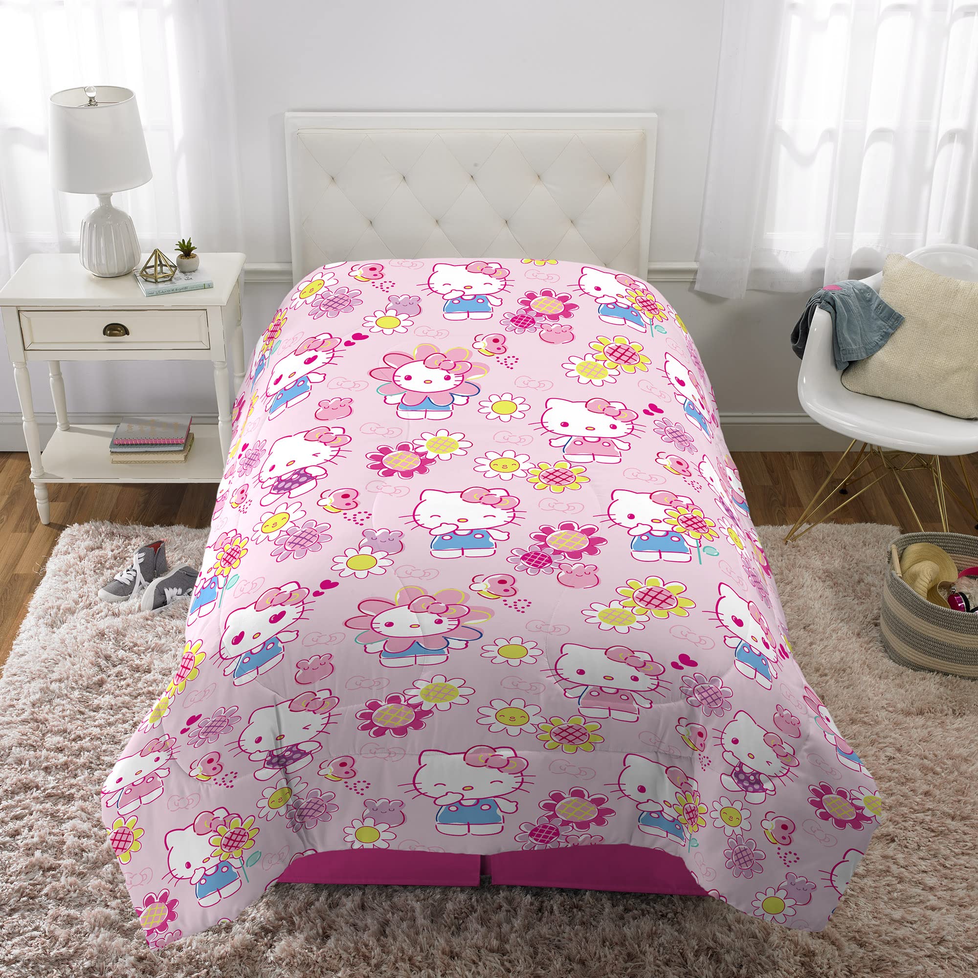 Franco Kids Bedding Soft Microfiber Comforter, Twin, Hello Kitty