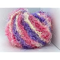 Polar Soft Pink Purple Pale Yellow Ice Yarns Nylon Puffy Long and Short Eyelash Novelty Yarn - 50 Grams (1.76 Ounces) 55 Meters (60 Yards)