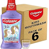 Colgate Kids Mouthwash, Unicorn, Bubble Fruit Flavor, Anticavity Fluoride Mouthwash, 16.9 Ounce