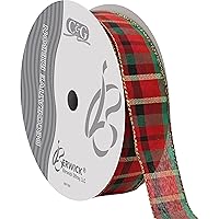 Berwick Offray DWI Modern Plaid Ribbon-1-1/2 Wide X 50 Yards-Red/Green Ribbon