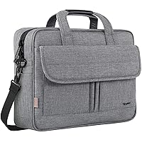 Taygeer Laptop Bag for Women Men, Travel Water Resistant Crossbody Shoulder Bag for Business Office, Premium Professional 15.6 Inch Laptop Case, Portable Briefcase Attache Bag for 15.6 Laptops,Grey