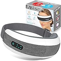 SereneLife Stress Therapy Electric Eye Massager, Vibration Massage Eye Relief, Wireless Digital Mask Machine w/Soothing Music and Relaxing Heat Compress, Built-in Battery & Adjustable Elastic Band