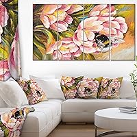 Bee Sitting on Flower Floral on Canvas Art Wall Photgraphy Artwork Print