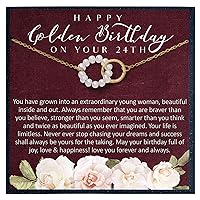 24th Birthday Gift for Women Birthday Gift for 24 Year Old Girl Gifts for Her Bday Gift Ideas for 24 Birthday Jewelry Gift for Women Age 24 - Two Linked Circles Necklace