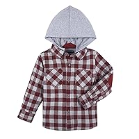 Andy & Evan Andy and Evan Boys Hooded Check Flannel Shirt - Toddler