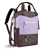 Sherpani Camden, Convertible Backpack Tote, Travel Backpack Purse, Laptop Backpack, Recycled Nylon Backpack, Crossbody Bags for Women Fits 15 Inch Laptop (Lavender)