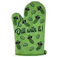 Dill with It Oven Mitt Funny Cool Pickle Coking Kitchen Glove Funny Graphic Kitchenwear Funny Food Novelty Cookware Green Oven Mitt