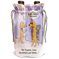 3dRose Londons Times Funny Medicine Cartoons - Canine Black Market Viagra - Wine Bag (wbg_2241_1)