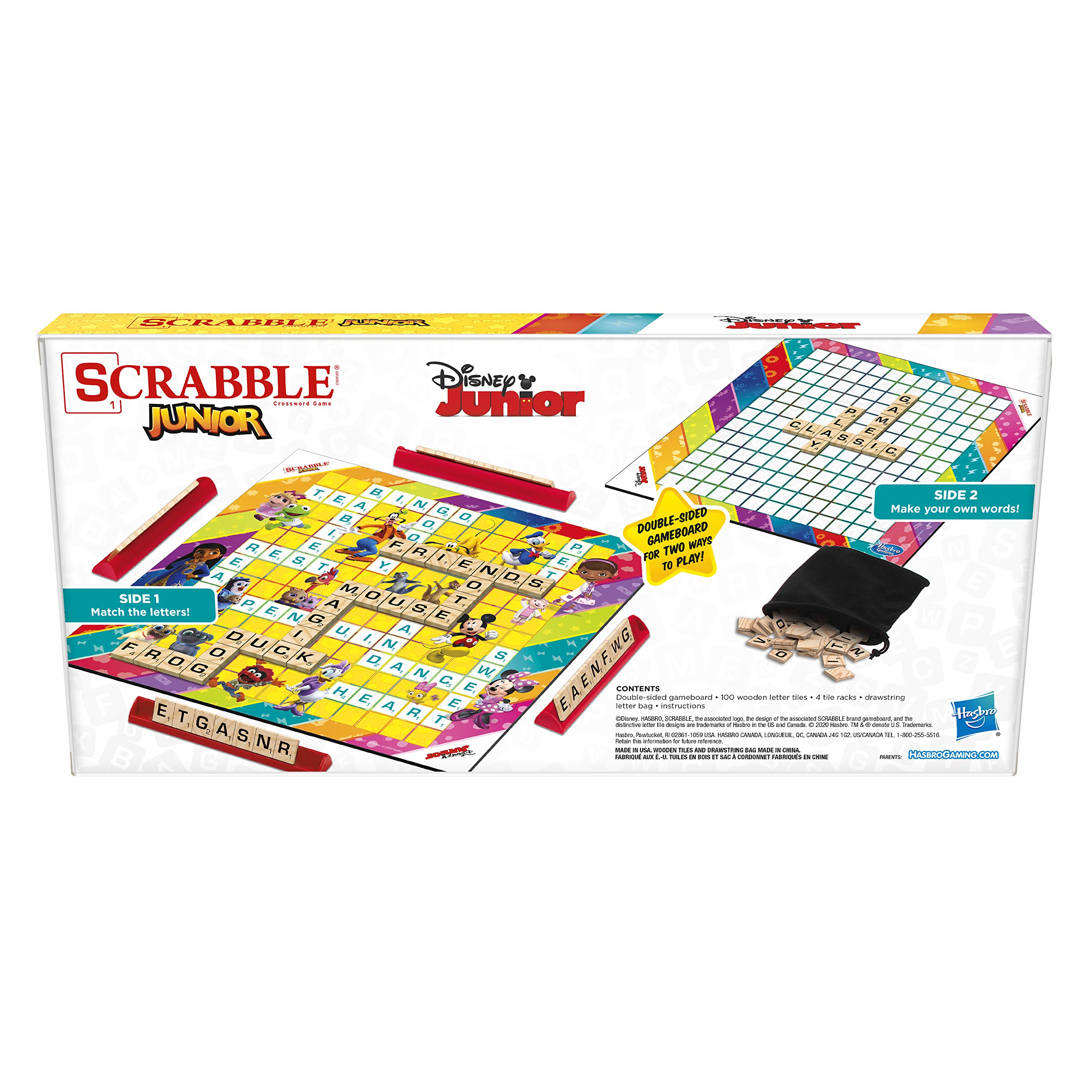 Scrabble Junior: Disney Junior Edition Board Game, Double -Sided Game Board, Matching and Word Game (Amazon Exclusive)