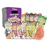 7th Heaven 'Pamper Hamper' Skincare Gift Set - Includes 10 Masks, Exfoliating Body Puff and Felt Cube - Peel-Off, Mud, Cream and Hair Masks - Cleansing, Moisturising and Hydrating