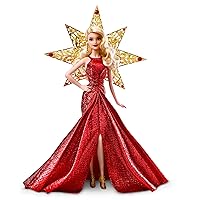 Barbie 2017 Holiday Doll with Red Metallic Gown and Accessories