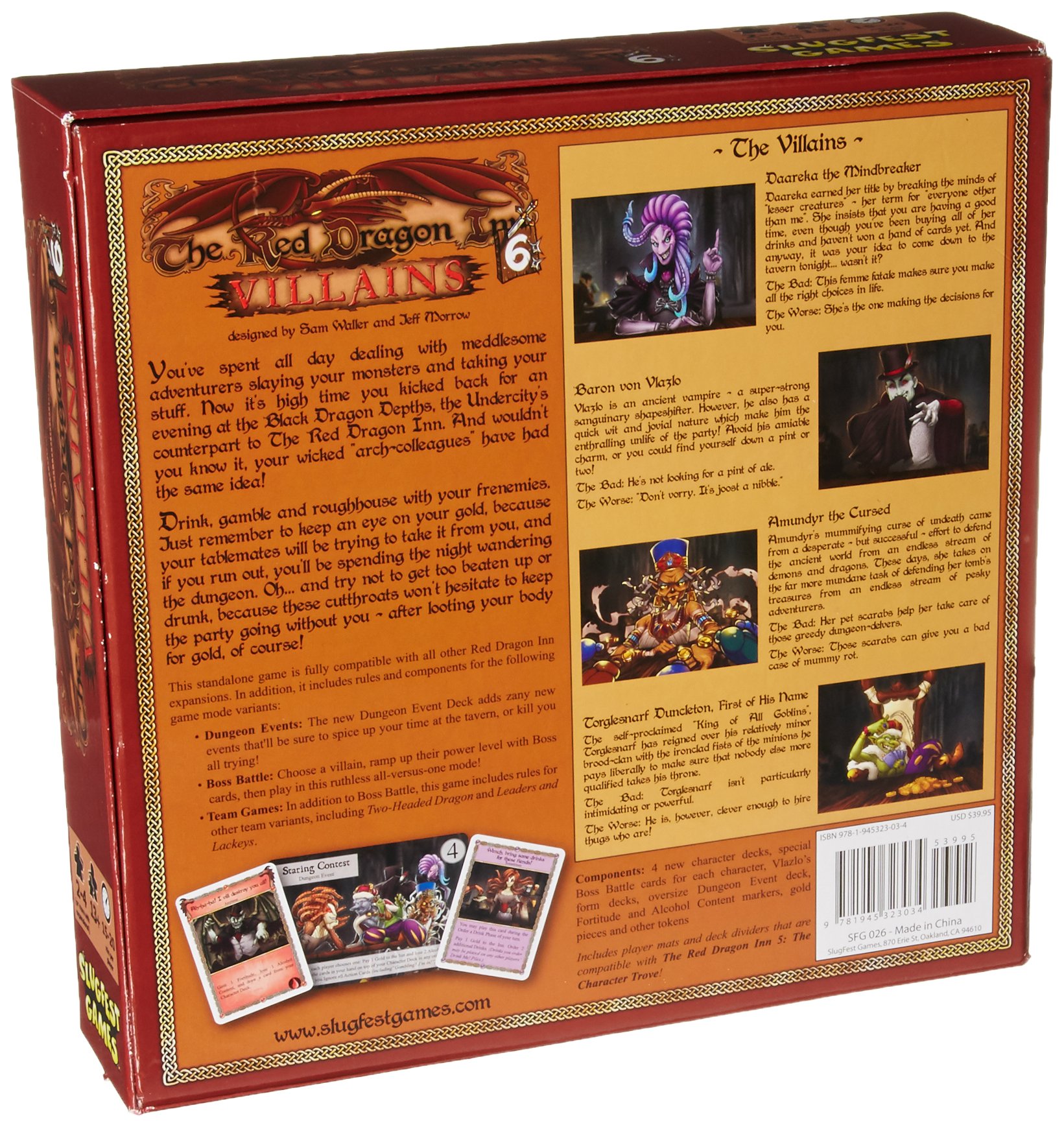 Slugfest Games: The Red Dragon Inn 6: Villains, Strategy Boxed Board Game, For 2 to 4 Players, 30 to 60 Minute Play Time, Ages 12 & Up