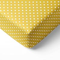 Bacati - Yellow Pin Dots Crib Fitted Sheet