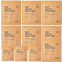 varuza] K-Beauty Real Natural Sheet Mask with Blue Ampoule with Unbleached & Non-fluorescent sheet EWG Verified Non-GMO No Artificial Fragrance Made in Korea (10 PACK, BLUE AMPOULE)