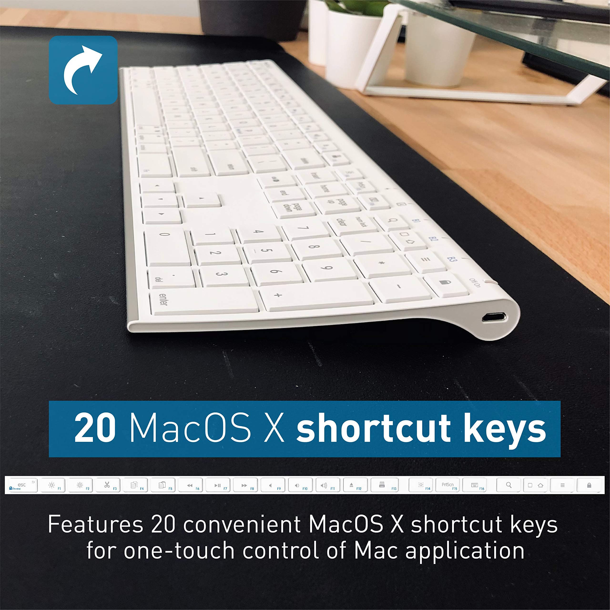 Macally Bluetooth Wireless Keyboard and Mouse Combo for Mac, Fully Apple Compatible