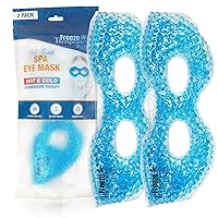 USA Merchant - 2 Redesigned Therapeutic Spa Gel Bead Eye Masks - Hot/Cold Reusable Ice Packs with Flexible Beads - Compress Therapy for Puffy Eyes, Dark Circles, Headaches, Migraines, Stress Relief