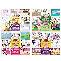 Melissa & Doug Reusable Sticker Pads Set: Fairies, Princess Castle, Play House, Dress-Up - 680+ Stickers