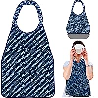Adult Bibs for Eating- Adjustable Neck Closure, Washable Bibs with Crumb Catcher- Waterproof Clothing Protector
